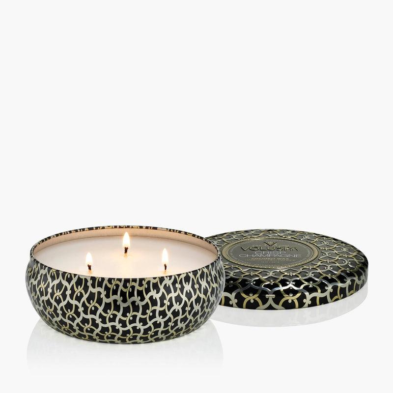 Crisp Champagne - 3 Wick Tin Candle - view 4