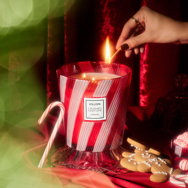 Crushed Candy Cane - 3 Wick Hearth Candle - view 3