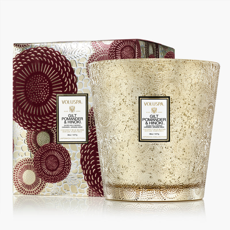 Gilt Pomander & Hinoki - 3 Wick Hearth Candle - view 1
