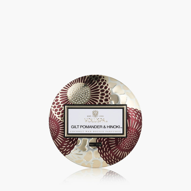 Gilt Pomander & Hinoki - Mini Tin Candle - view 1