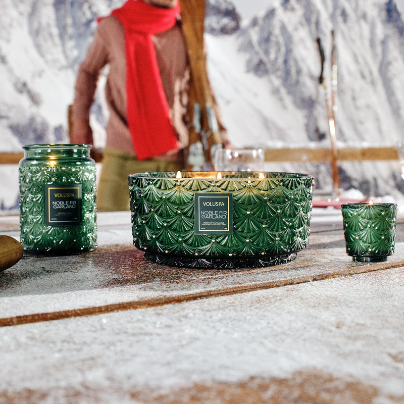 Noble Fir Garland - Centerpiece Candle - view 3