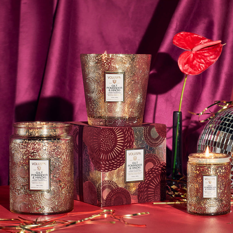Gilt Pomander & Hinoki - Small Jar Candle - view 5