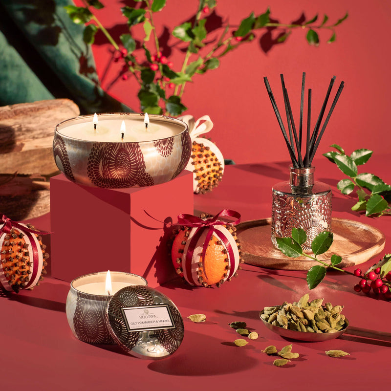 Gilt Pomander & Hinoki - Mini Tin Candle - view 3