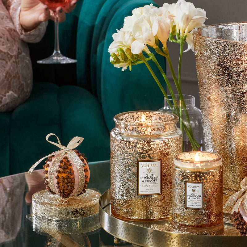 Gilt Pomander & Hinoki - Small Jar Candle - view 2