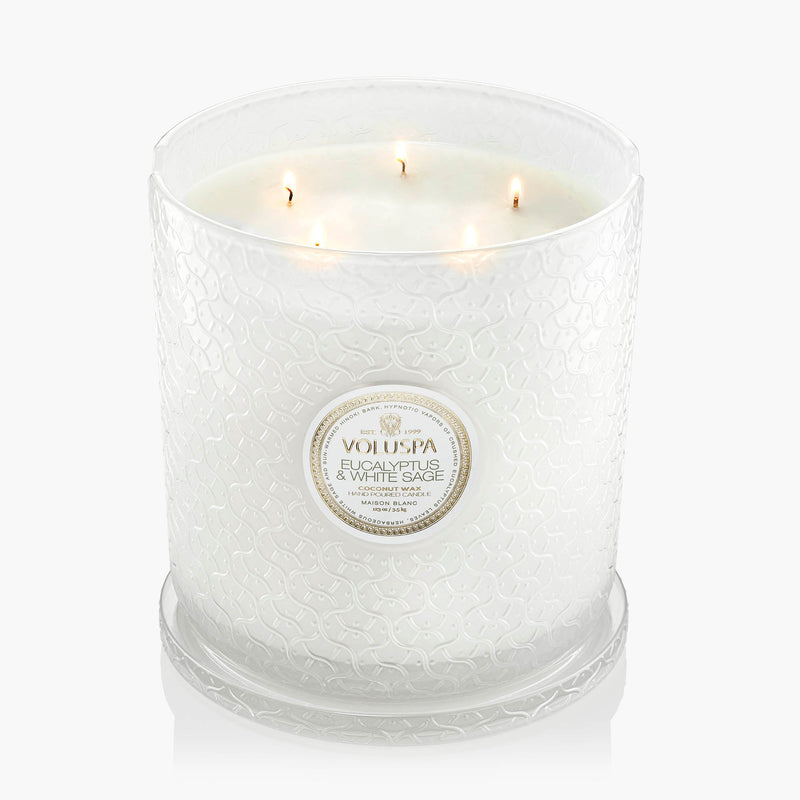 Eucalyptus & White Sage - 5 Wick Hearth Candle - view 4