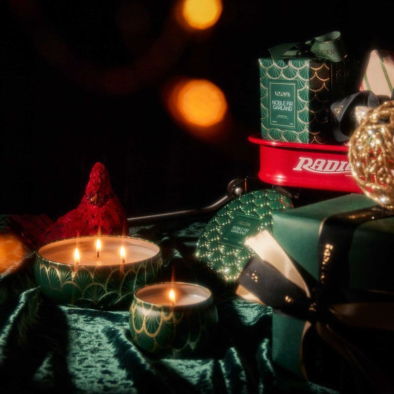 Noble Fir Garland - 3 Wick Tin Candle - view 3