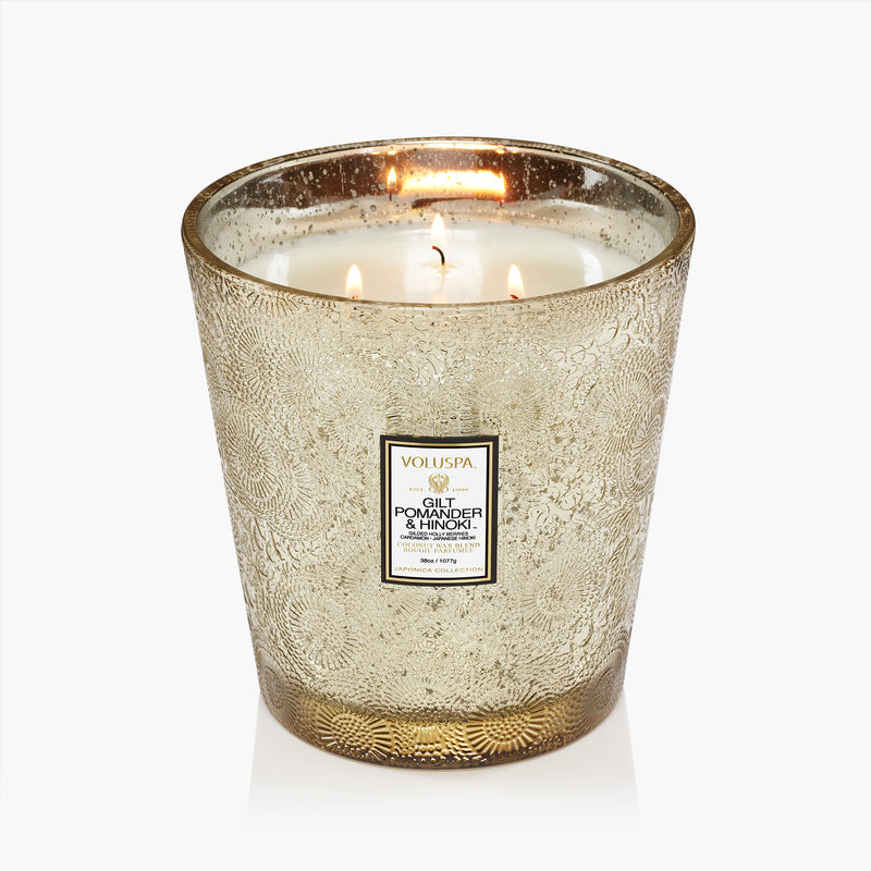 Gilt Pomander & Hinoki - 3 Wick Hearth Candle - view 3