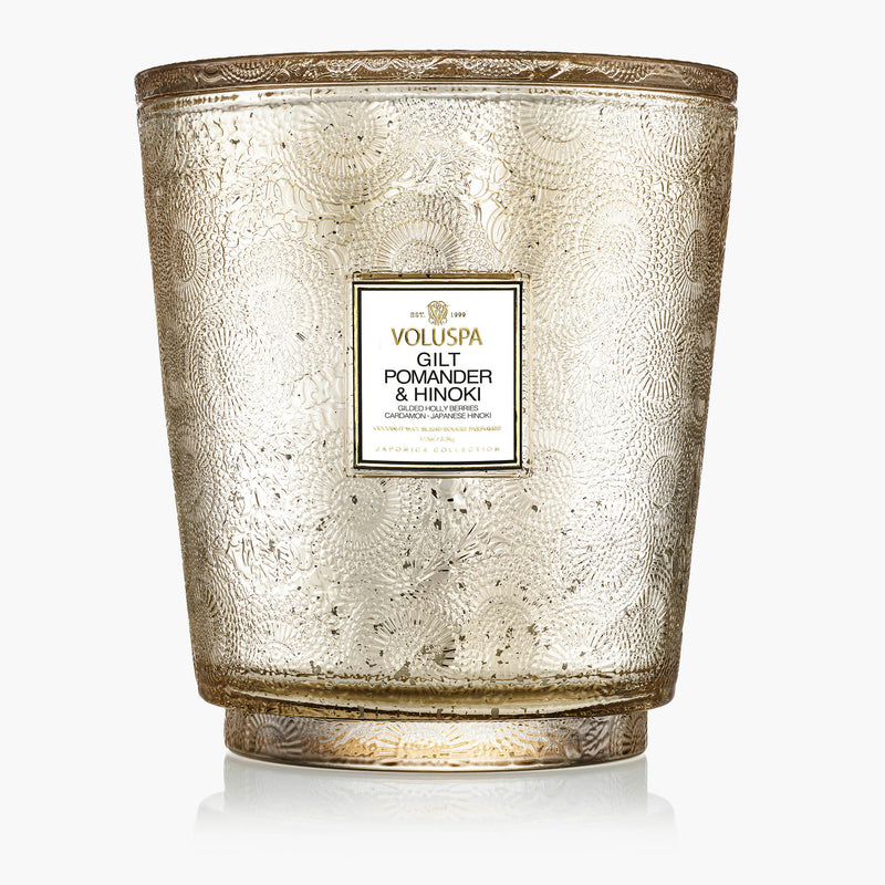 Gilt Pomander & Hinoki - 5 Wick Hearth Candle - view 1