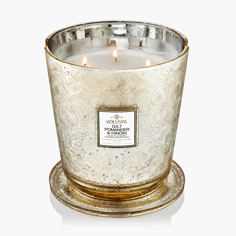 Gilt Pomander & Hinoki - 5 Wick Hearth Candle - view 6