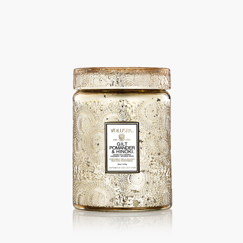 Gilt Pomander & Hinoki - Large Jar Candle - view 1