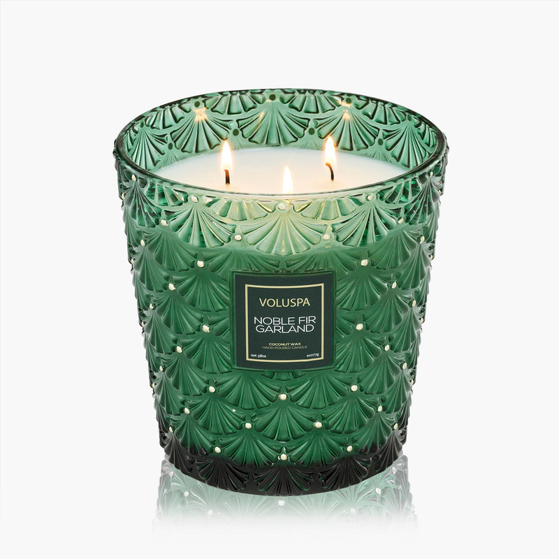 Noble Fir Garland - 3 Wick Hearth Candle - view 5