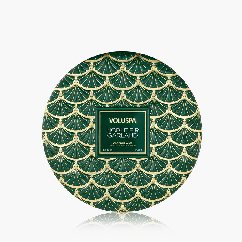 Noble Fir Garland - 3 Wick Tin Candle - view 1