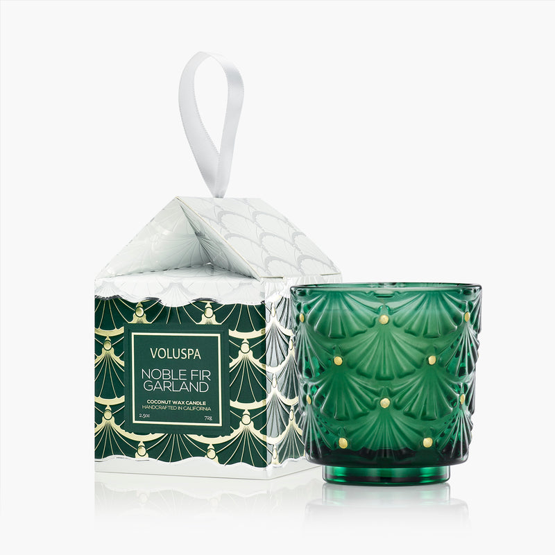 Noble Fir Garland - Ornament Pedestal Candle - view 1