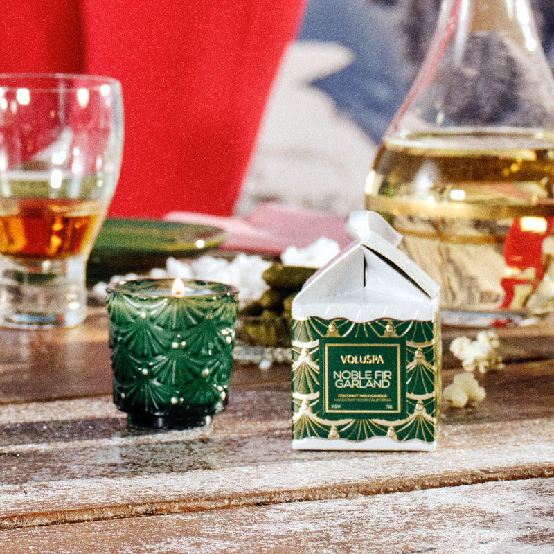 Noble Fir Garland - Ornament Pedestal Candle - view 2