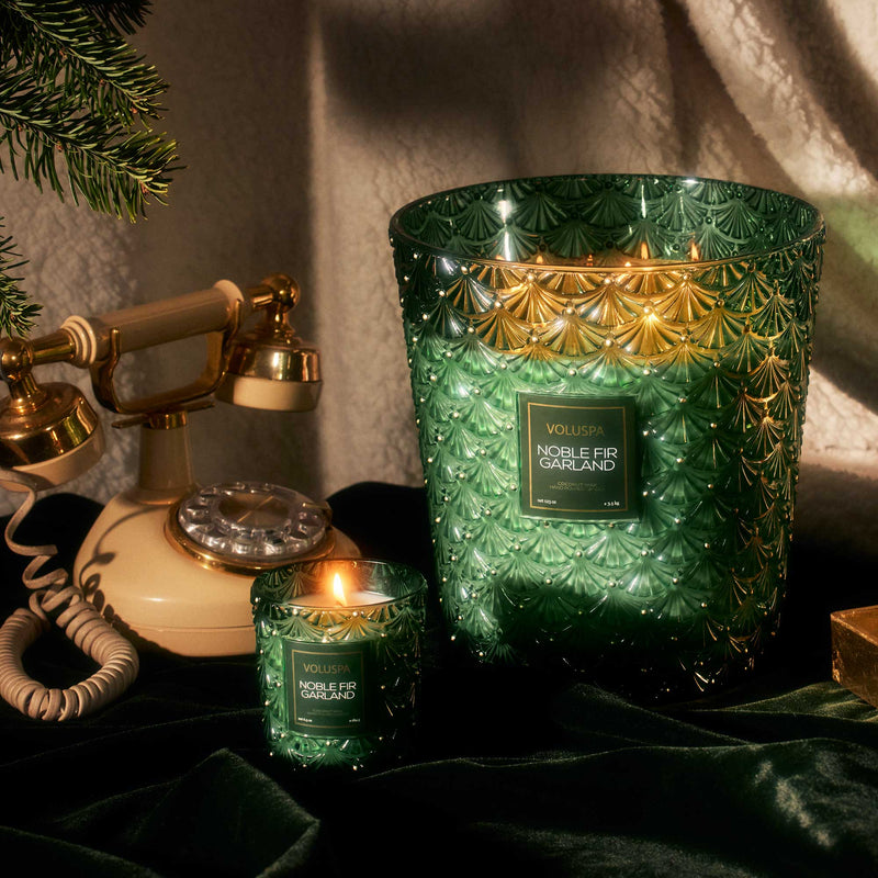 Noble Fir Garland - 5 Wick Hearth Candle - view 2