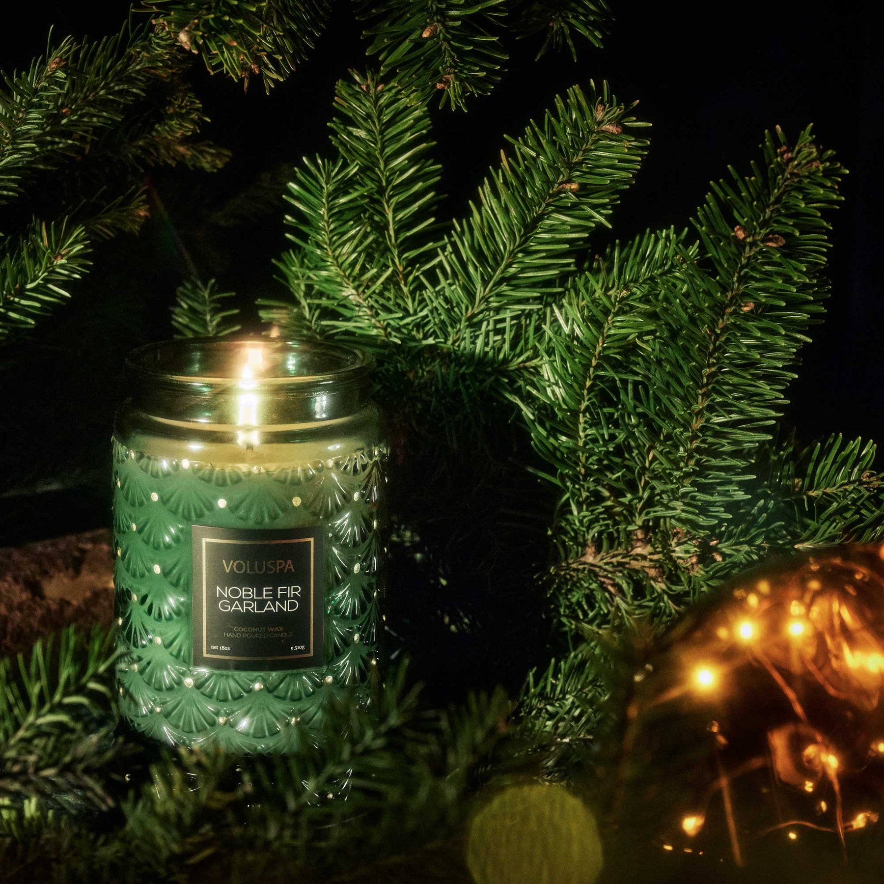 Noble Fir Garland - Large Jar Candle