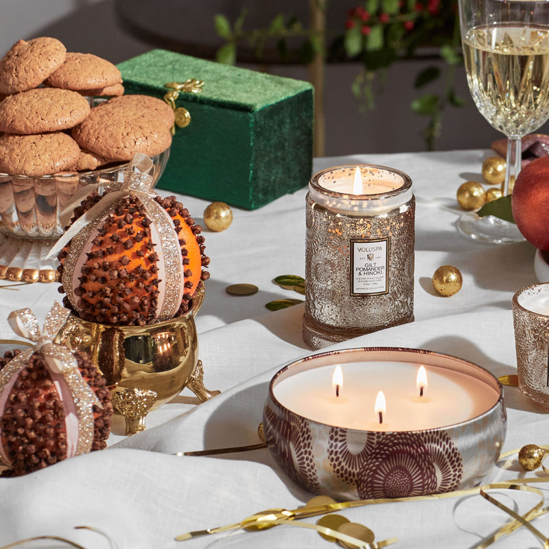 Gilt Pomander & Hinoki - Small Jar Candle - view 4